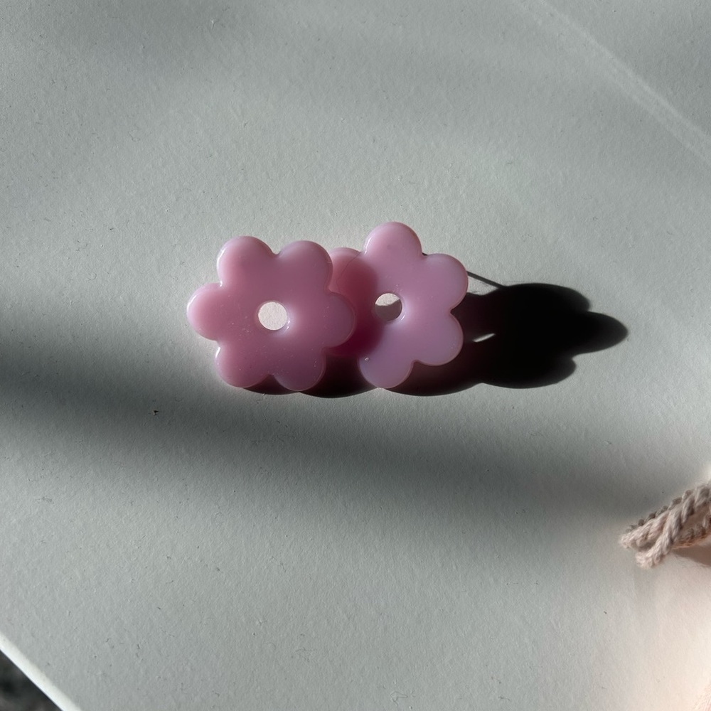 Charming Pink Flower Earrings